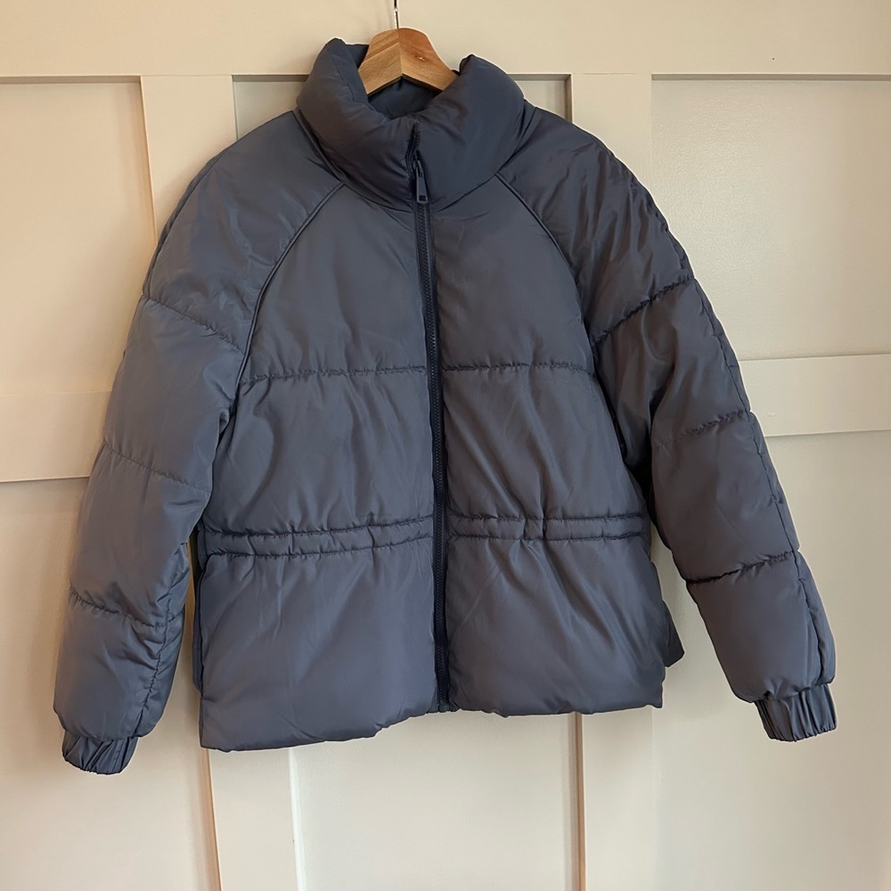 Women’s Blue Puffer Jacket Small Like New